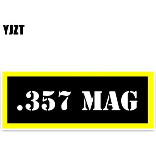 YJZT 14.2CM*5.3CM Creative .357 MAG Ammo Car Sticker PVC Decal Car-styling 5-0020