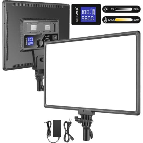Neewer Super Slim LED Video Light Soft Lighting 40W 3200K-5600K CRI95+ Dimmable LED Panel with LCD Display, Camera Camcorder
