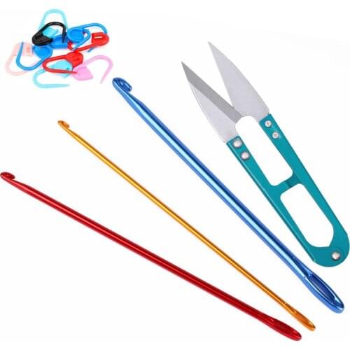 Nonvor 2.75mm 4.0mm 6.0mm Yarn Aluminum Crochet Hook Yarn Scissors Stitching Marker Accessories Weave Knitting Tool