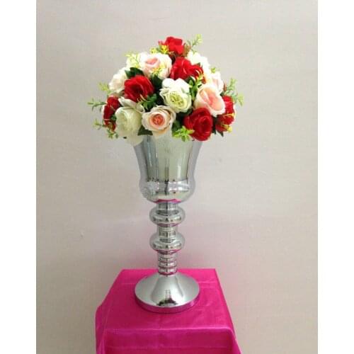 New arrival 48cm 19inch Express free shipping 10pcs/lot silver wedding table centerpiece vase wedding decoration