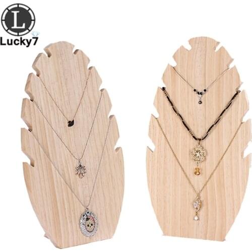 Wholesales Wooden Flame Shape Necklace Jewelry Display Board Organizer Shelf Storage Holder Earring
