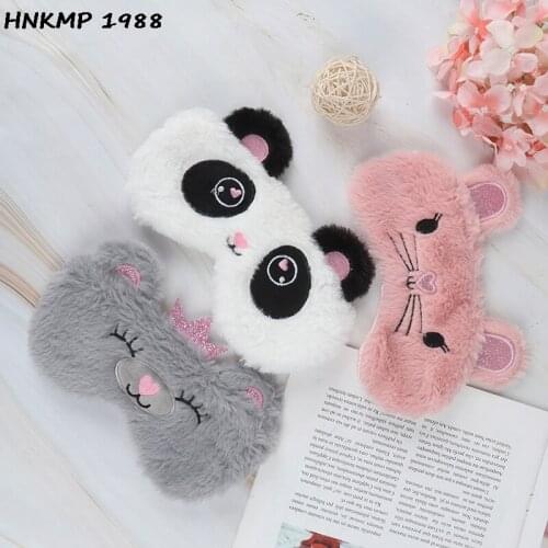 Panda Oogmasker Vrouwen Pluche Dier Muis Beer Oog Cover Leuke Pluche Oogmasker Meisje Speelgoed Geschikt Voor Reizen Thuis New
