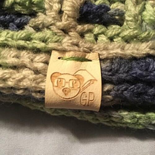 Personalize center fold PU leather labels,Labels for Handmade Products, Clothing Labels,Knitting Labels