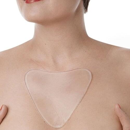 Anti-Wrinkle Chest Pad Heart Shape Reusable Anti Aging Transparent Soft Silicone Pads SN-Hot