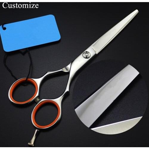 Customize professional Japan steel 6 inch Laser wire hair scissors Sawtooth cutting barber scissor shears hairdressing scissors