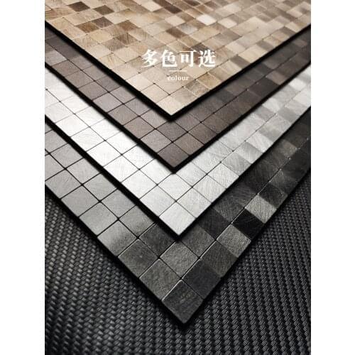 Self-adhesive Metallic feel mosaic tile ( One box 11 pcs ) wall stickers background wall stainless steel porch bathroom kitchen
