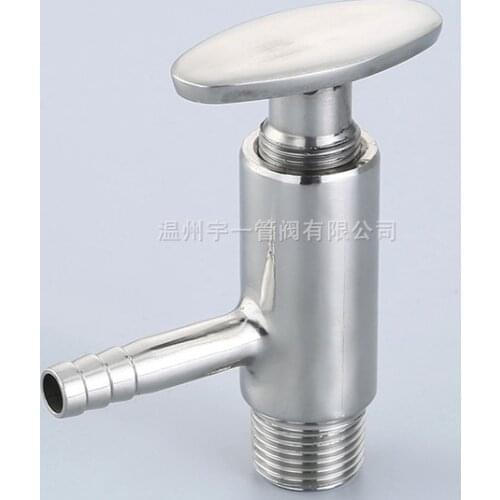 Free shipping Sanitary TriClamp Sampling Valve - 1.5" TC x 12mm Hose Barb