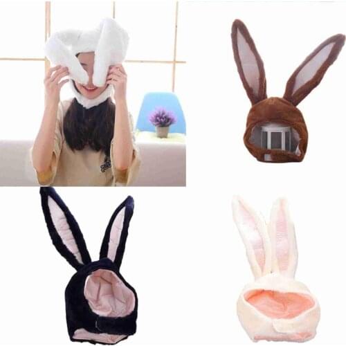 Cute Girls Hat Plush Rabbit Bunny Ears Hat Earflap Supplies Hat Bunny Black With Cap White Head Warmer Photo Earflaps Hats