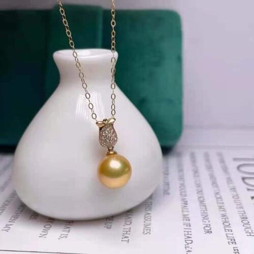 Shilovem 18k yellow gold real Natural pearls pendants fine Jewelry women trendy no necklace party new gift plant mymz8.5-9665zz
