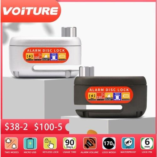 Anti Theft Security Alarm Disc Brake Lock Alarma USB Charging Waterproof Motorcycle Disco Candado Moto Alarm Locks+Reminder rope