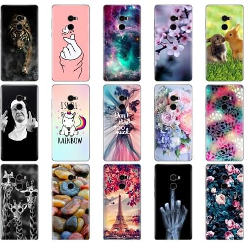 Silicon Case For Xiaomi Mix 2 Soft TPU Transparent Back Phone Cover for Xiaomi Mi Mix 2 Mix2 Painting Protective Coque Bumper