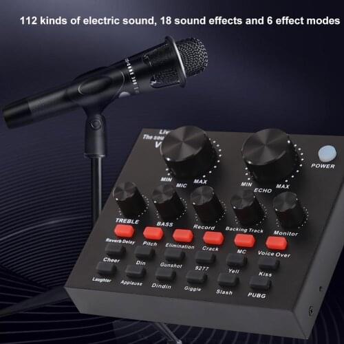 V8 Bluetooth Audio USB Headset Microphone Webcast Live Sound Card for Mobile Phone Computer PC