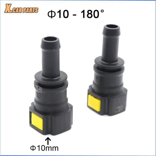 High Quality 2pcs 10mm Car Fuel Line Quick Connector Fuel Quick Fittings Female Connector of 180 degree