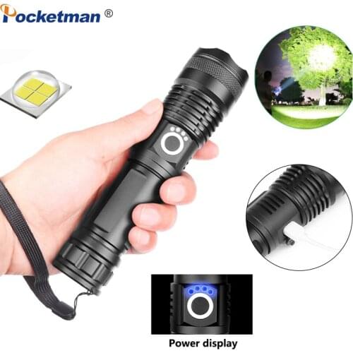 40000LM xhp50.2 most powerful flashlight 5 Modes usb Zoomable led torch xhp50 18650 or 26650 battery Best Camping, Outdoor