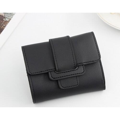 Womens Three- Folding Short Wallets Lovely Candy Color Female Coin Purse casual Pu Leather Card Holder Slim Gifts Hasp Clutch