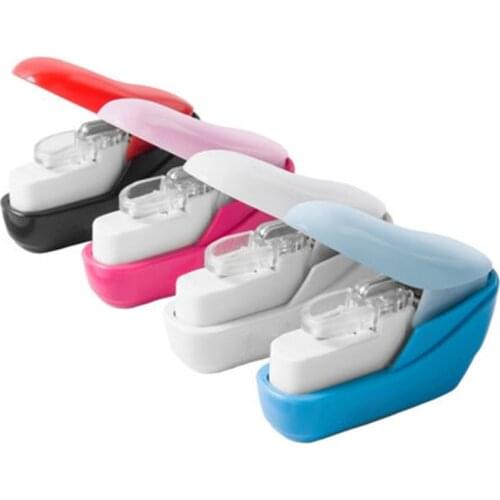 1pc Stapleless Stapler Book Paper Stapling Stapler Mini Portable No Staples School Office Supplies Random Color