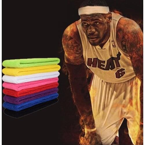 1 Piece High Quality Cotton Antiperspirant Belt Sports Unisex Sweat Headband Running Basketball Yoga Hairband Elastic Headband