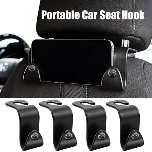 2/4Pcs Portable Car Seat Back Hook Holder Hanger Bag Cloth Interior Accessories For Mazda 3 5 6 Atenza 323 626 RX8 7 MX3 MX5 CX5