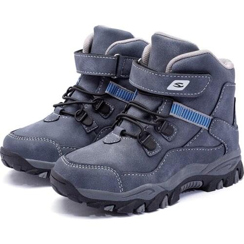 2020 Autum winter boots boys Martin Boots High quality Tide Anti-skid Warm Snow Boots Plus Size 28-39 Shoes for Big Boy Kids