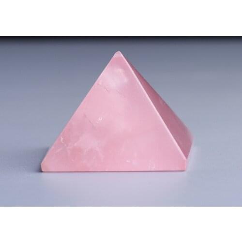 3-4cm natural rose crystal pyramid Gemstone Energy Tower Home Ornaments Pink powder quartz obelisk point Healing lucky Mascot
