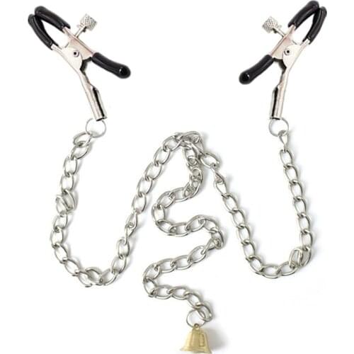 3 Metal Chains 2Nipples With 1 Bell Clamp Clitoris Clips Adult Sex Toys Game BDSM Nipple Massager Tools