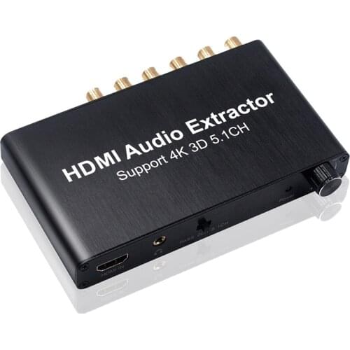 4K 3D 5.1CH Audio Extractor Decoder AC3/DTS Sound RCA HDMI-compatible Video Converter for PS4 DVD Laptop PC To TV Monitor