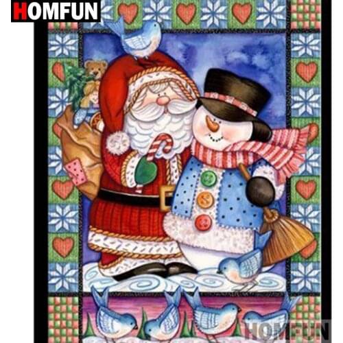 HOMFUN Full Square/Round Drill 5D DIY Diamond Painting "Cartoon snowman" Embroidery Cross Stitch 5D Home Decor Gift A18046
