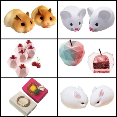 Meibum Diamond Ring Fruit Muffin Silicone Cake Mold Candle Pan Bunny Rat Mousse Mould Dessert Pastry Decorating Tray Baking Tool