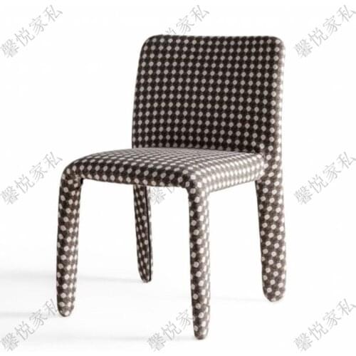 American Solid Wood Dining Chair Nordic Style Light Luxury Single Dressing Chair Designer Soft Bag Chair Hotel Model Room Chair