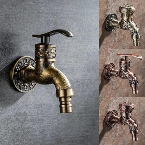 Antique Faucet Zinc Alloy Laundry Wall Mount Washing Machine Kitchen Faucet Outdoor Garden Nozzle for faucet Bathroom faucet