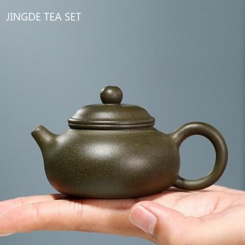 Yixing Boutique Handmade Tea Pots Purple Clay Teapot Raw Ore Green Bean Mud Kettle Home Teaware Chinese Tea Ceremony Gifts 90ml