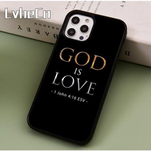 LvheCn Verse of The Christian Bible Jesus Phone Case Cover For iPhone 5 SE 2020 6s 7 8 Plus 11 12 Pro X XR XS Max Samsung S9 S10