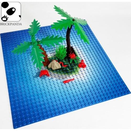 MOC Ocean Floor Building Blocks Parts Blue Printed Custom Sea Base Plate Figures City Accessories Bricks DIY Model 16x16 Toys