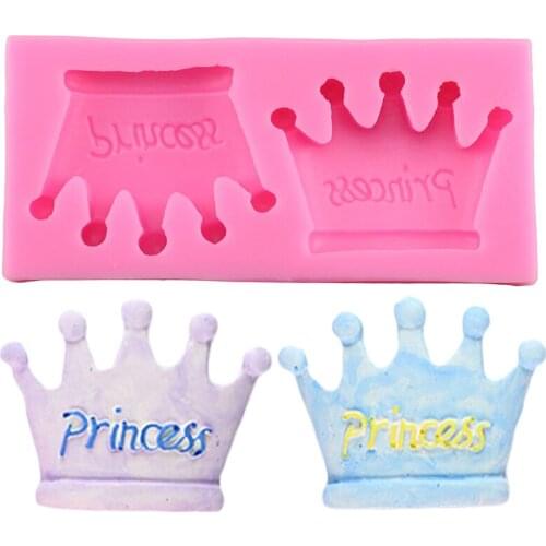3D Two Crown Cupcake Topper Fondant Mold Wedding Cookie Baking Silicone Cake Decorating Tools DIY Candy Clay Chocolate Mold