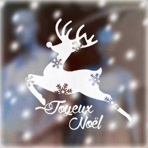 French Wall Stickers Christmas Decorations for Home Vinyl Wall Sticker Home Decor Living Room Snowflake Reindeer Decals DW1148