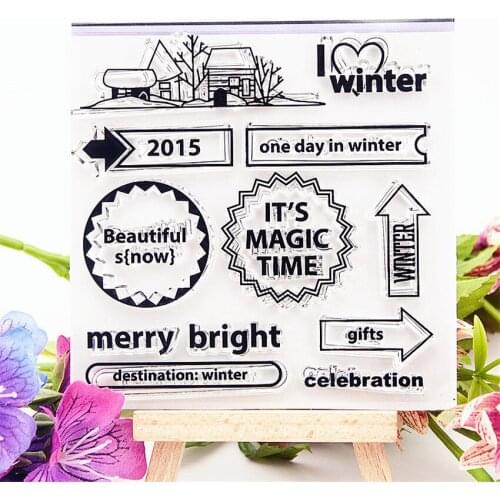 Hot selling merry bright transparent clear stamp / silicone seal roller stamp DIY scrapbook album / card production