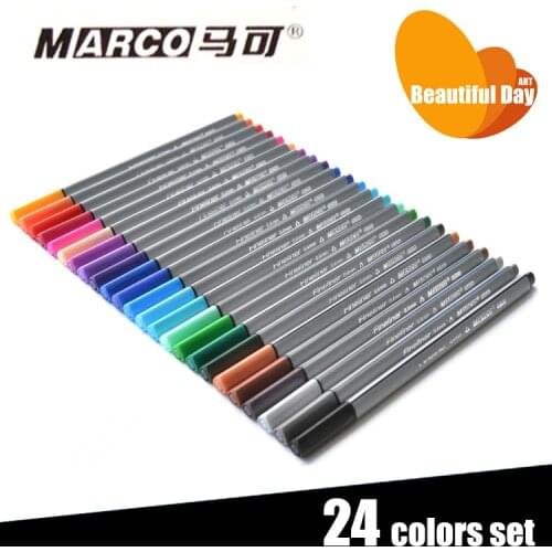 Good Quality !! MARCO professional triangle fine liner,micron pen 24 pieces full set