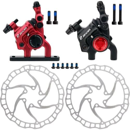 ZOOM Road Gravel CX bicycle Mechanical Line Pulling Hydraulic disc brakes set Flat Mount Calipers Anodized Clamp Bike Parts