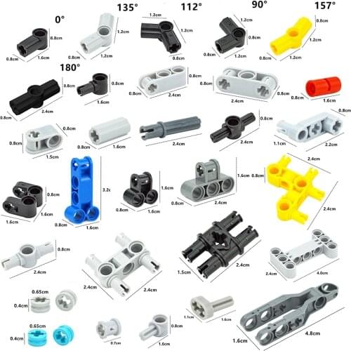 Building Blocks DIY Technical Parts Axle Pin Connectors 32034 32015 32014 2853 3713 57515 14720 87082 MOC Bricks Educational Toy