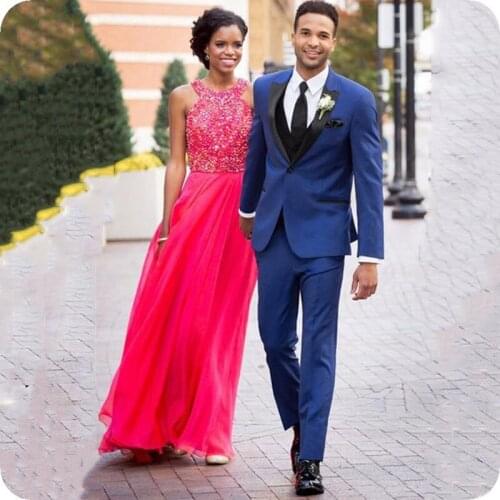 Royal Blue Men Classic Suits Wedding Black Peaked Lapel Man Blazer Groom Tuxedo 3Piece Costume Homme Slim Fit Terno Masculino