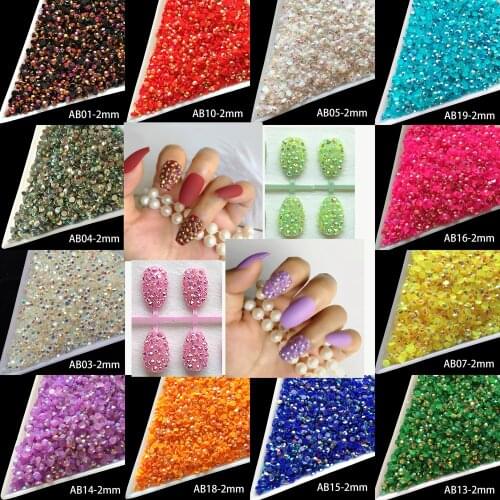 Colorful Crystal Nail Art Rhinestones Acrylic Nail Stones Flat Back Shiny Tips 3D Nails Art Decorations 1000pcs/bag