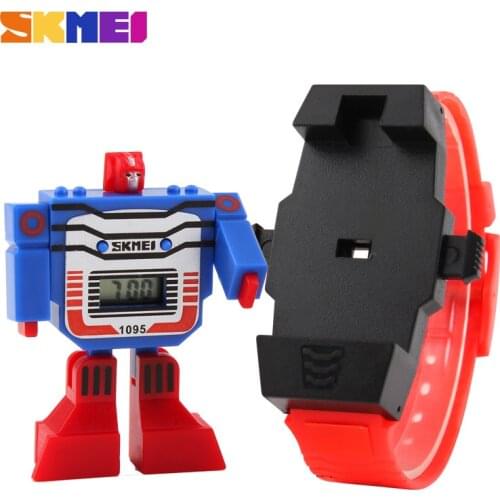 Fashion Sports LED Digit Kids Children Watch Cartoon Watches Cute Relogio Relojes Robot Transformation Toys Boys Wristwatch 2020