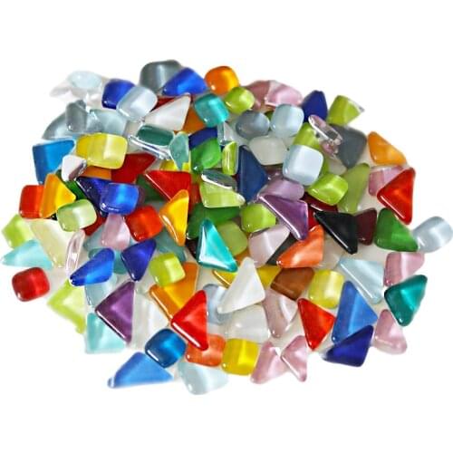 Creative 200g Mixed Color Irregular Clear Glass Mosaic Tiles For DIY Crafts Mosaic Decoration Making Children Puzzle Art Stone