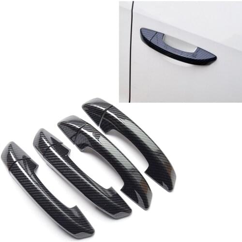 Carbon Fiber Look Auto Side Door Handle Cover Trim Sticker Car Accessories For Volkswagen VW Golf 6 MK6 2009 2010 2011 2012 2013