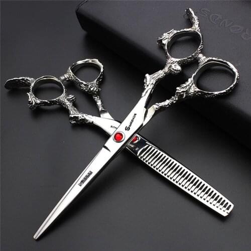 6 inch pit grooming scissors dog cat high quality Japanese pets animal cutting thinning shears logo engraving