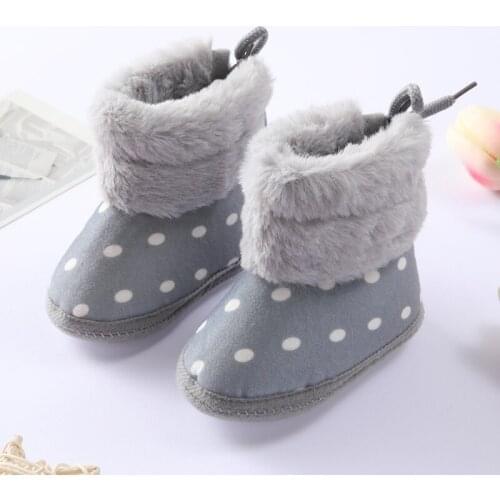 Autumn Infant Baby Girl Boy Snow Boots Plus Velvet Soft Sole Cotton Shoes Toddler Shoes First Walking 0-18 Months