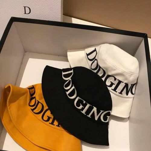 Bucket Hat for Women Men 3D Embroidery Letters Double Layers Autumn Spring Men Hats Black White Cotton Travel INS Caps Wide Brim