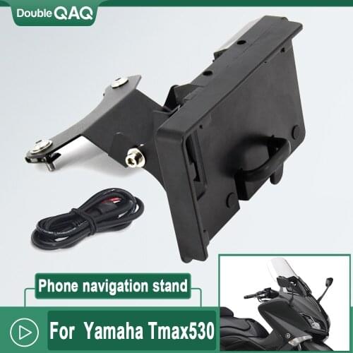 Motorcycle Front Phone Stand Holder Smartphone Phone GPS Navigaton Plate Bracket For YAMAHA TMAX 530 T-MAX 530 2017 2018 2019