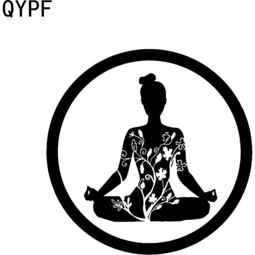 QYPF 12.9*12.9 Coolest Sport Yoga Zen Meditation Lotus Pose Car Modelling Sticker Extreme Movement C16-1942