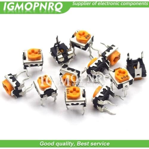 20pcs WH06-2C 100 200 500 1K 2K 5K 10K 20K 50K 100K 200K 500K 1M ohm Trimmer Potentiometer variable resistors WH06